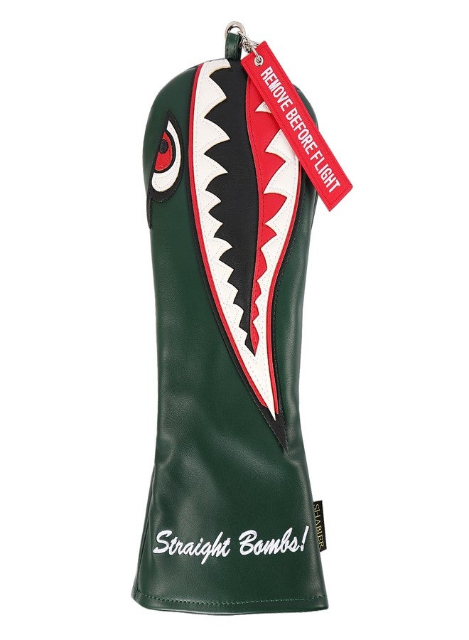 SHABIER New Flying Tiger Warshark Golf Driver Headcover for Taylormade M3 M4 M5 M6 SIM Golf Club Available for Driver Size Wood Size Rescue Size (Green Driver Cover) - Image 1