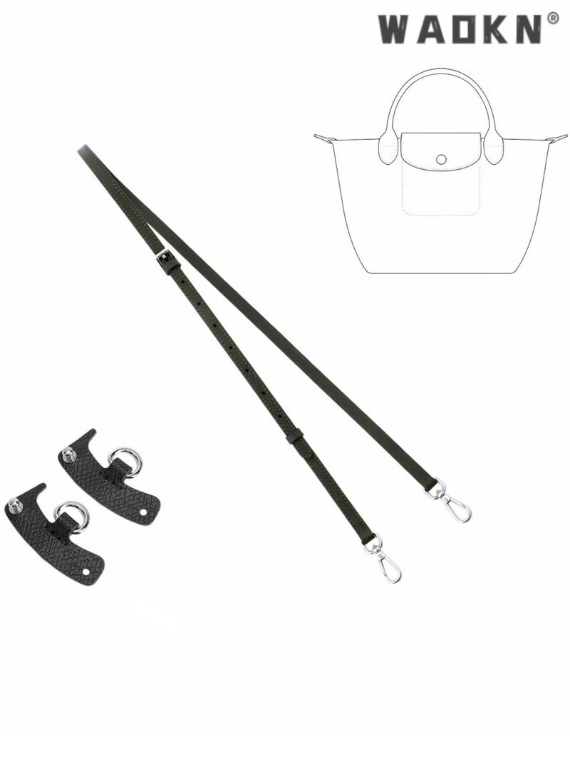 WAOKN - Leather Purse Straps,Replacement Crossbody Shoulder Strap for Mini Le PLIAGE,Crossbody Shoulder Strap Punch-Free Leather Shoulder Strap for Small Bag Handbag Clutch Bag Accessories （Black） - Image 1