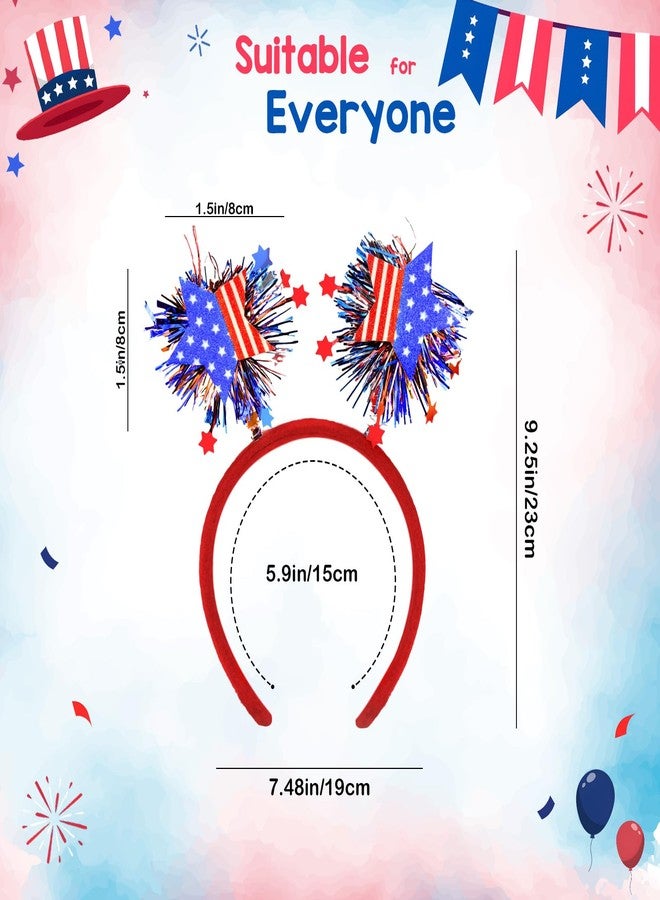 Smilelife هدايا سمايل لايف لعيد الاستقلال للنساء، طوق رأس مزين بشريط أحمر وأبيض وأزرق وعلم الولايات المتحدة الأمريكية، زينة شعر لحفلات الرابع من يوليو، إكسسوارات حفلات - Image 3