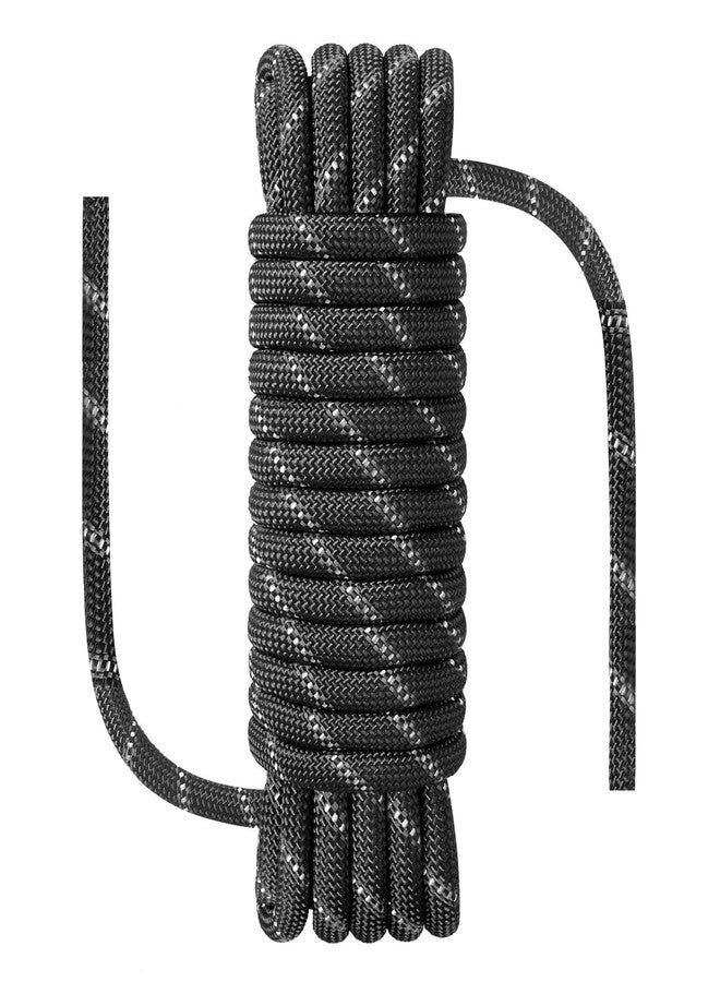 NorthPada 3/8 in (10mm) x 16 ft (5Meter) Nylon Static Rock Climbing Rope Explore a Cave Rope Rappelling Rope Rescue Rope Boat Rope Anchor Dock Lines Tree Climbing Felling Pulling Rope Reflective Black - Image 1