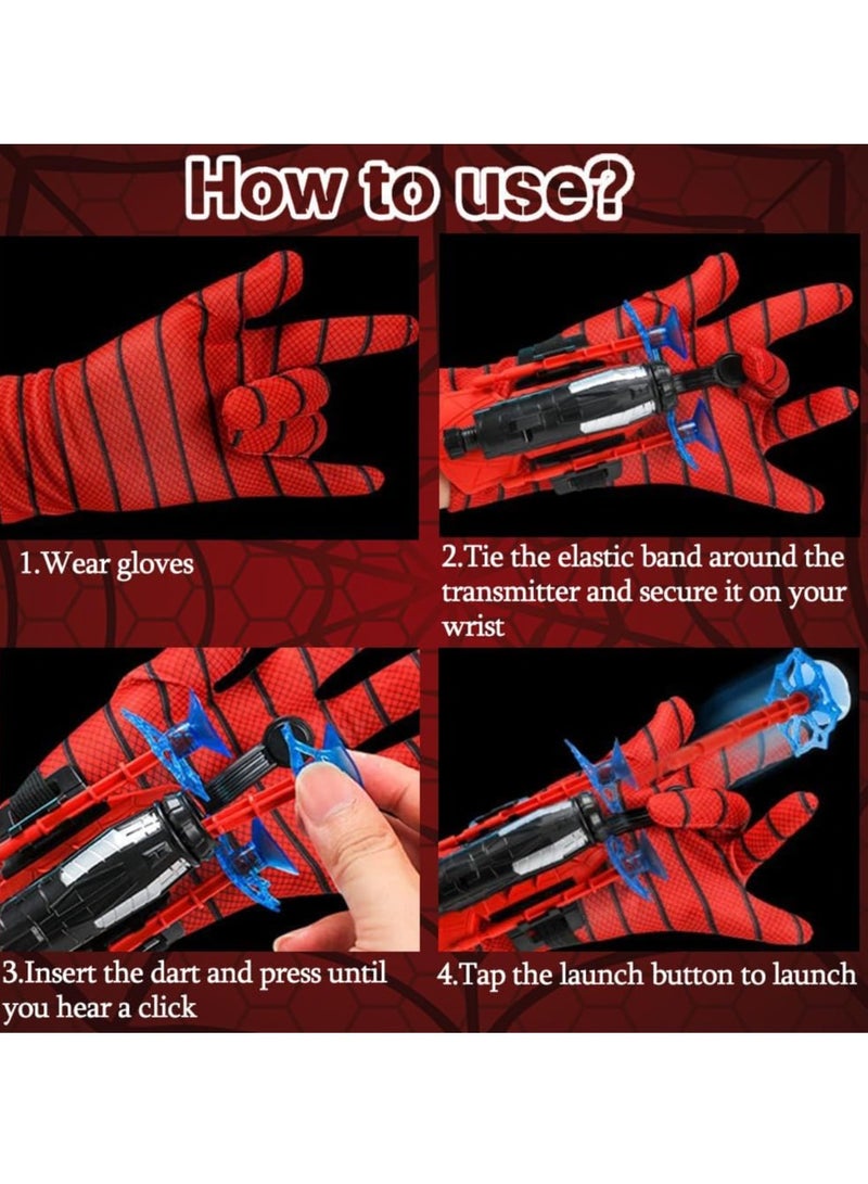 Spider Web Launcher Glove Toy for Kids, Spider Hero Gloves, Launcher Toy, Wrist Play Set, Glove Launcher for Dress Up, Plastic, Red - Image 3