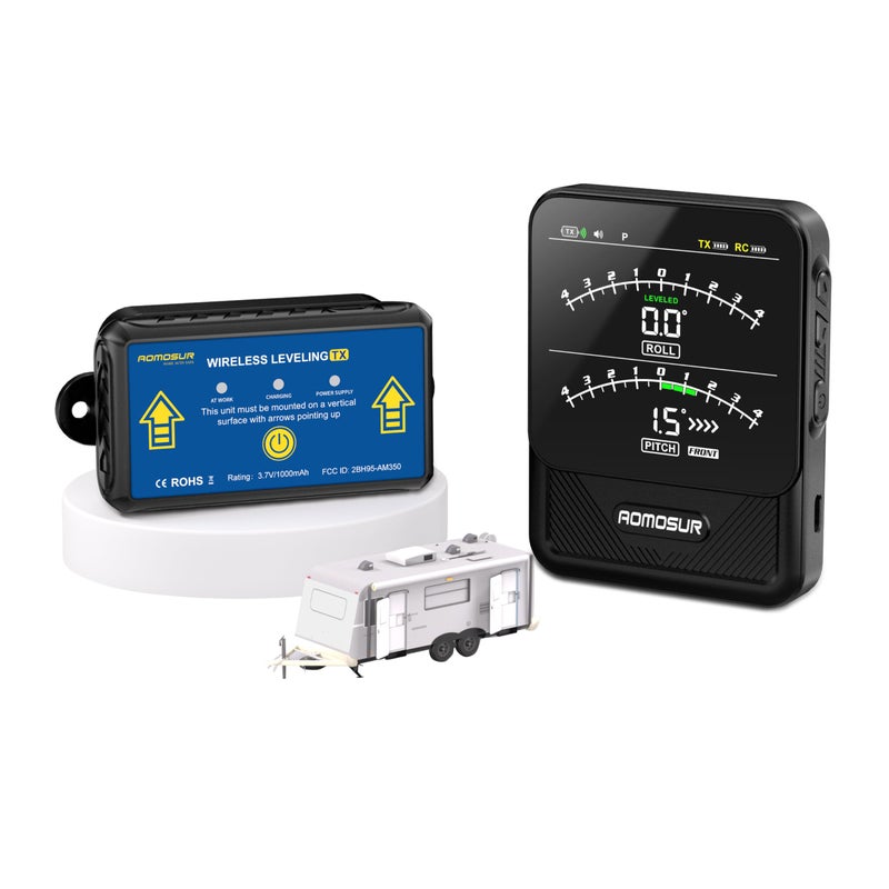 AOMOSUR Wireless RV Leveling System Smart Electronic Camper Leveler Automatic Trailer Level Indicates Cool Gadgets RV Accessories Dedicated Portable Screen with 2ndGen Transmitter  2025 Version