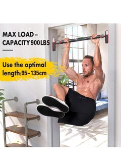 Halamine Indoor horizontal bar, adjustable pull-up bar, wall-mounted pull-up bar with locking and adjustable width, 96-135CM  - Image 2