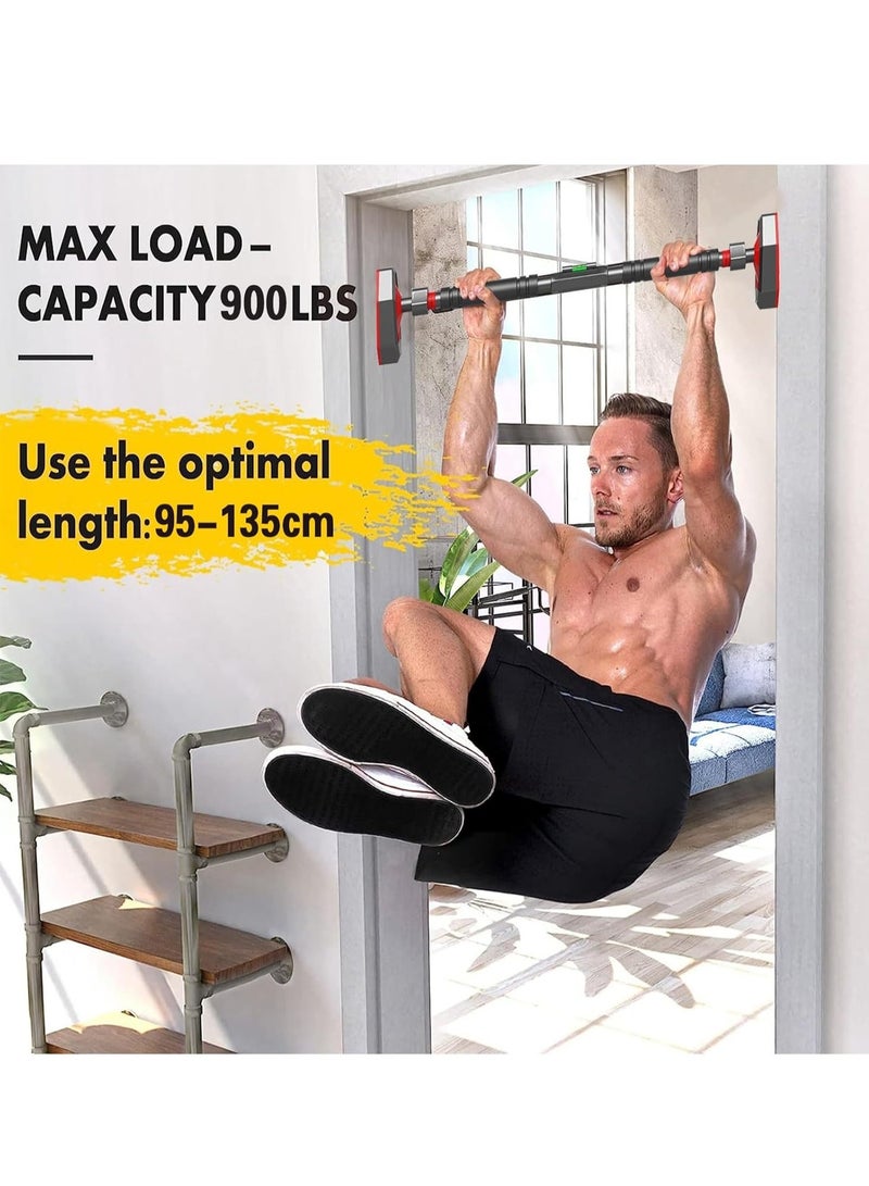 Halamine Indoor horizontal bar, adjustable pull-up bar, wall-mounted pull-up bar with locking and adjustable width, 96-135CM - Image 2