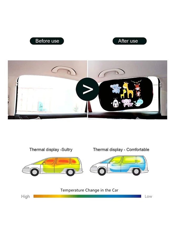 2-Piece Universal Window Visor Kit, Cute Foldable Car Sun Visors with Adorable Animal Patterns, Car Window Visors Provide Glare, Sun and UV Protection for Babies, Toddlers and Pets  - Image 3