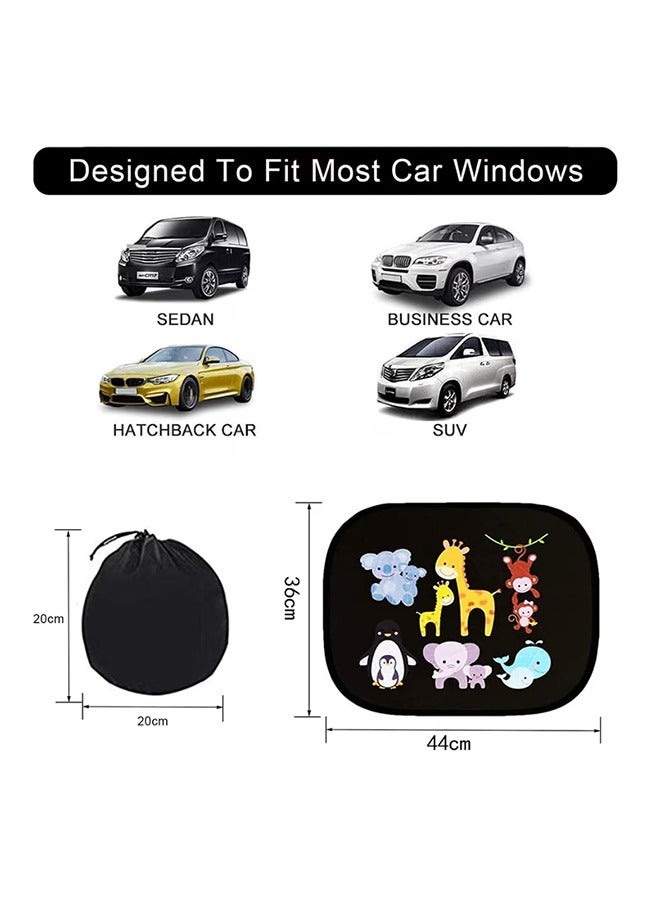 2-Piece Universal Window Visor Kit, Cute Foldable Car Sun Visors with Adorable Animal Patterns, Car Window Visors Provide Glare, Sun and UV Protection for Babies, Toddlers and Pets  - Image 4