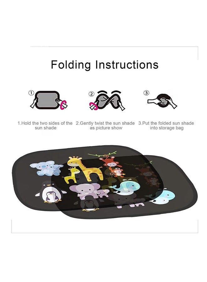 2-Piece Universal Window Visor Kit, Cute Foldable Car Sun Visors with Adorable Animal Patterns, Car Window Visors Provide Glare, Sun and UV Protection for Babies, Toddlers and Pets  - Image 5