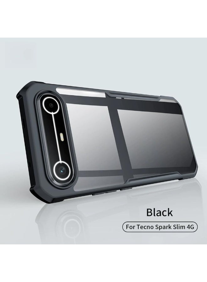 عام متوافق مع غلاف تكنو سبارك سليم 4G، TPU ناعم + PC صلب مقاوم للسقوط، غلاف خلفي شفاف مع وسائد هوائية في الزوايا الأربع وحماية شاملة للعدسة. - Image 2