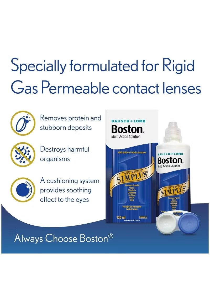 بوستون محلول العدسات اللاصقة متعدد الاستخدامات من بوش + لومب سيمبلس، 120 مل مع علبة العدسة - Image 1