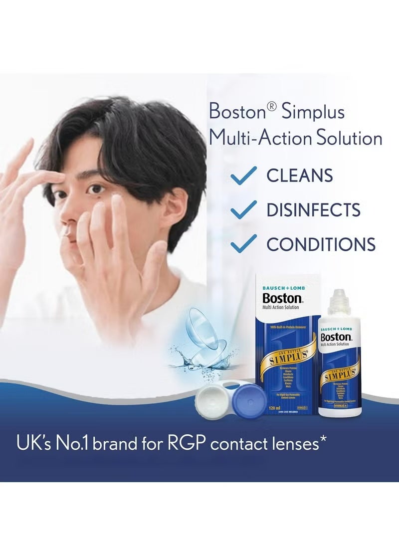 بوستون محلول العدسات اللاصقة متعدد الاستخدامات من بوش + لومب سيمبلس، 120 مل مع علبة العدسة - Image 4