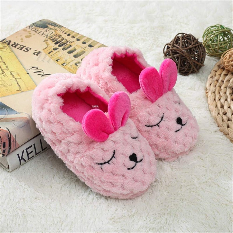 Enteer Toddler Girls' Premium Soft Plush Bunny Slippers US 7-8 - Image 3