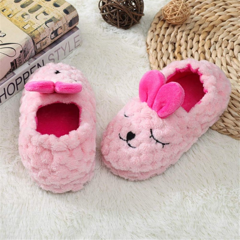 Enteer Toddler Girls' Premium Soft Plush Bunny Slippers US 7-8 - Image 5