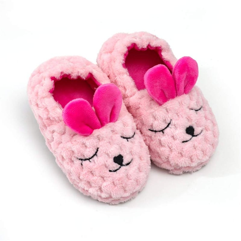 Enteer Toddler Girls' Premium Soft Plush Bunny Slippers US 7-8 - Image 4