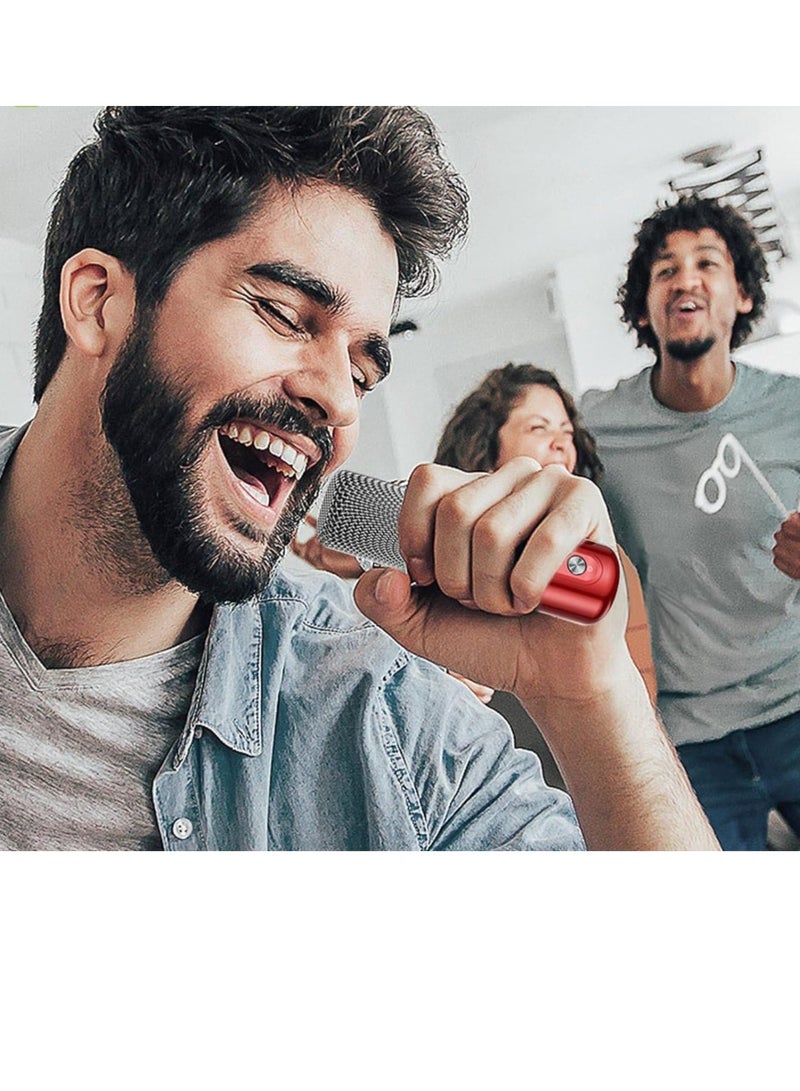 ELTRAZONE Portable Bluetooth Karaoke Speaker with Rechargeable Wireless Microphone, Type-C Charging, Multiple Voice Modes, TF Card Support for Music Storage, Fun Karaoke Speaker for Kids & Adults (Red) - Image 2