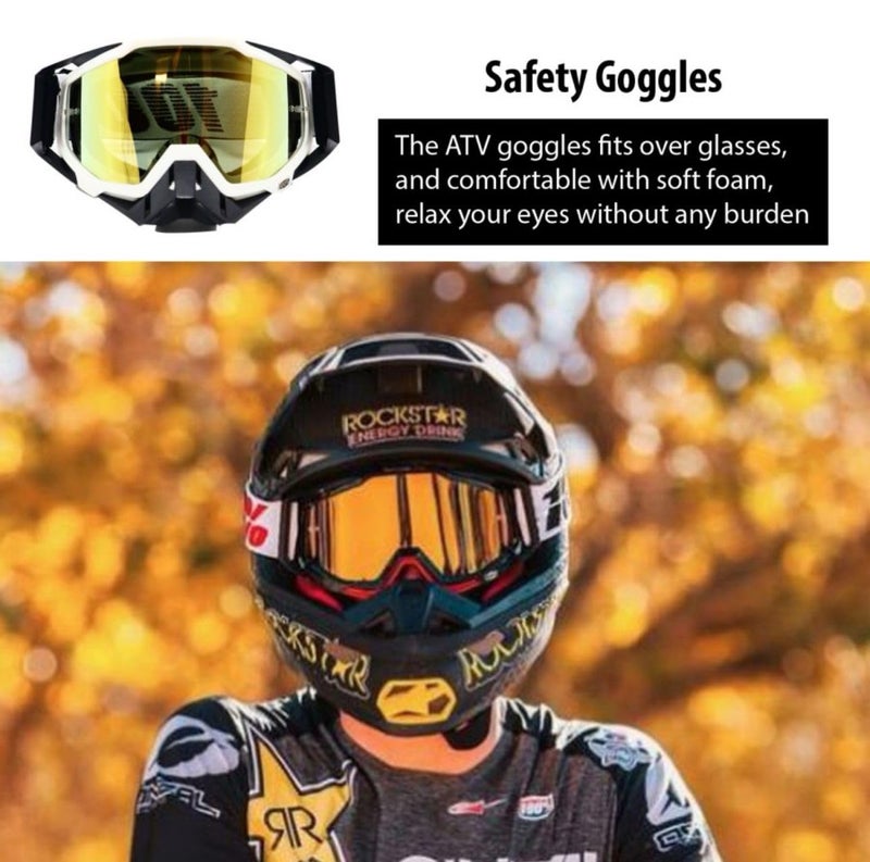 Lista Motorcycle Racing MTB Sports Goggles Moto Atv Dirt Bike Motocross Windproof Glasses snow boarding (white) - Image 3