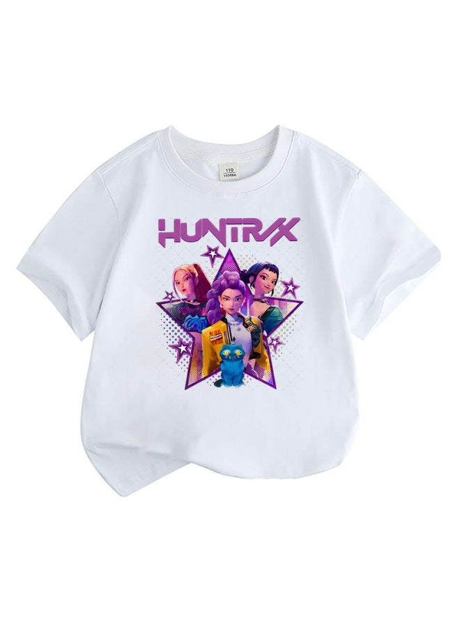 Best Seller Kpop Anime Cartoon Print Fashion Kids Short Sleeve T-shirt Loose Casual Top - Image 1