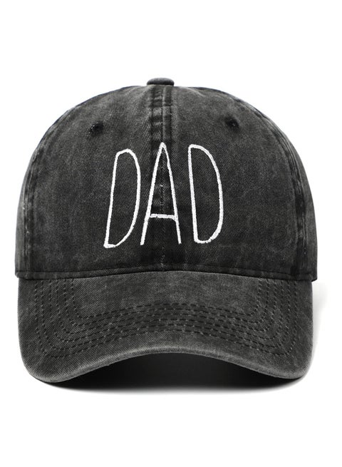 Baseball Cap DAD MOM Embroidered Cotton Cap Adjustable Size Plain Hat Vintage Washed Baseball Cap for Men Women Outdoor Activities All Seasons