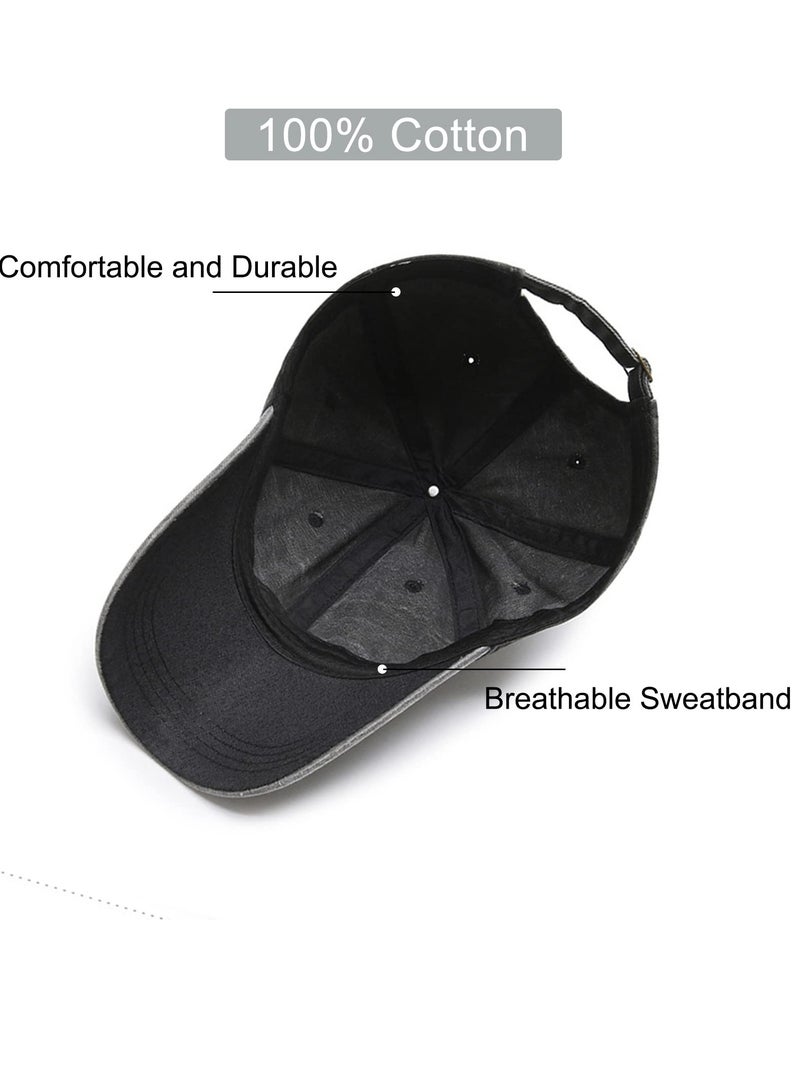 موردلي قبعة بيسبول DAD MOM مطرزة من القطن بمقاس قابل للتعديل قبعة سادة قبعة بيسبول مغسولة عتيقة للرجال والنساء للأنشطة الخارجية في جميع المواسم - Image 3