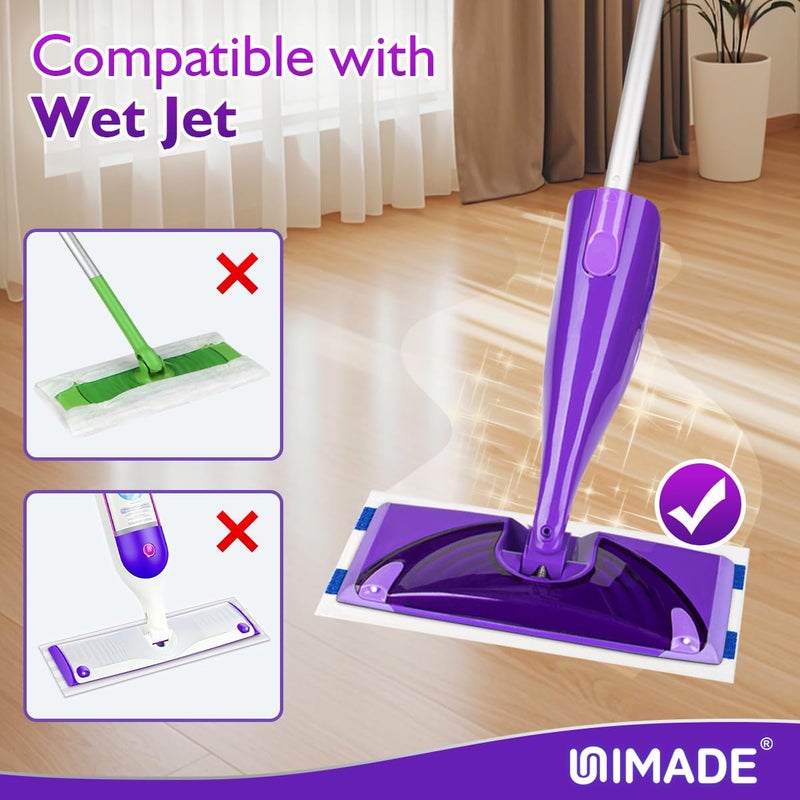 UNIMADE 100 Count Mop Pad Refill Compatible with Swiffer WetJet, Disposable Multi-Layers Mopping Pads for All Hard Surface, Especially Hardwood Floor, Super Absorbent Spray Mopping Pad Refills - Image 2