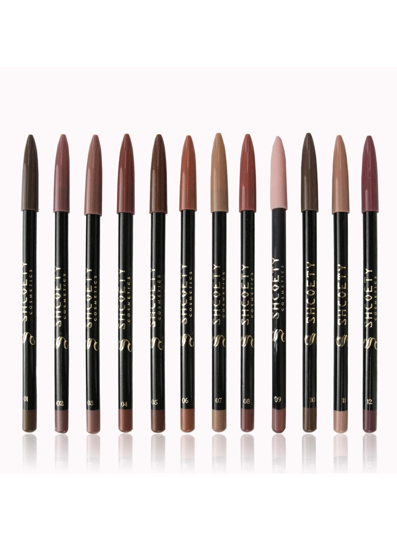 SHCOETY 12 Pieces Lip Liner Pencil Long Lasting - Image 1