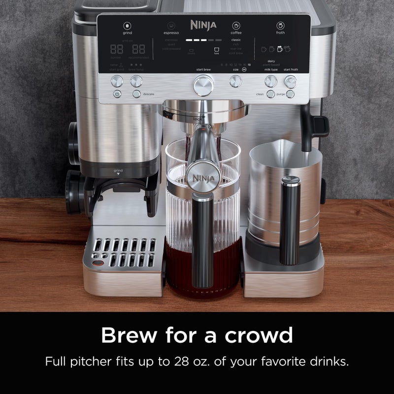 Ninja Luxe CafÃ© 28 oz. Shareable Pitcher, for Espresso and Coffee, Glass Carafe, Hot or Iced, Espresso Machine Accessories, XSKSHRBLEPTCHR - Image 2