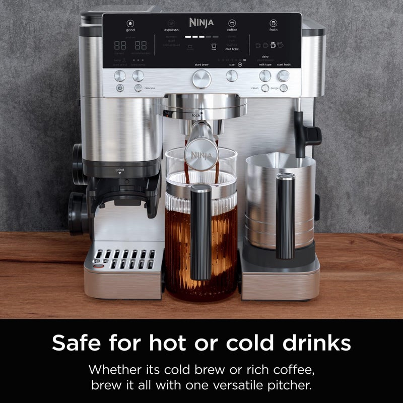 Ninja Luxe CafÃ© 28 oz. Shareable Pitcher, for Espresso and Coffee, Glass Carafe, Hot or Iced, Espresso Machine Accessories, XSKSHRBLEPTCHR - Image 4