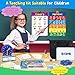 SkilLify Pretend Play Teacher Set for Kids Classroom Role Playset with Whiteboard Magnetic Numbers Alphabet Posters USA Maps Money Games Teacher Supplies Educational Toys Gift for Boys Girls - Image 4