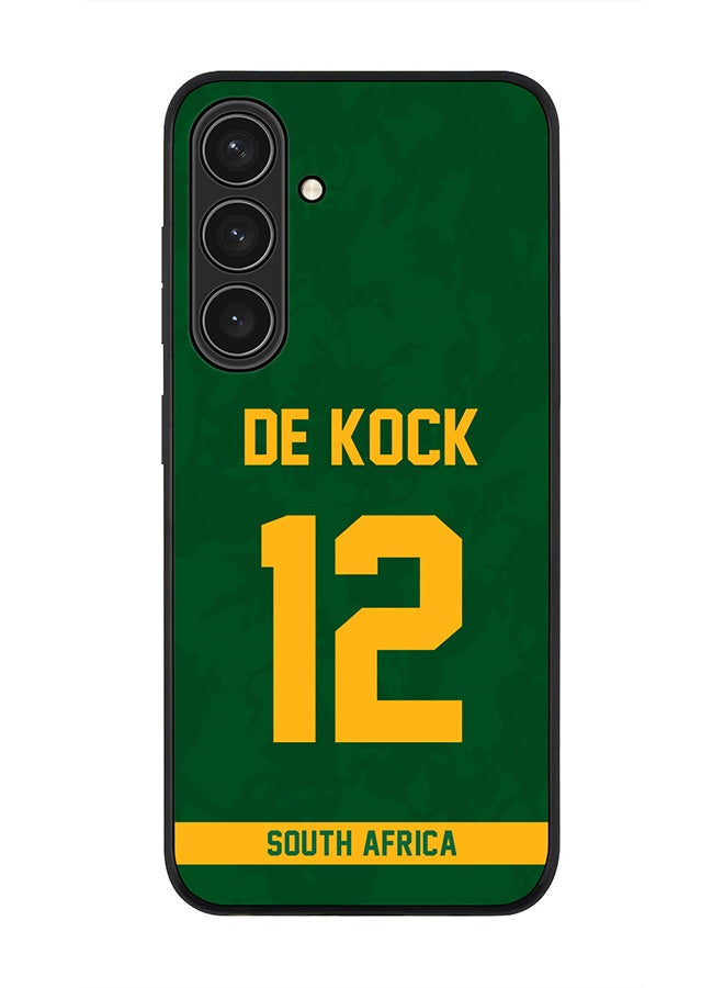 Stylizedd Rugged Black edge case for Samsung Galaxy S24 Plus, Slim fit Soft Case Flexible Thin Cover- Team South Africa David Miller, Jersey No 10 - Image 1