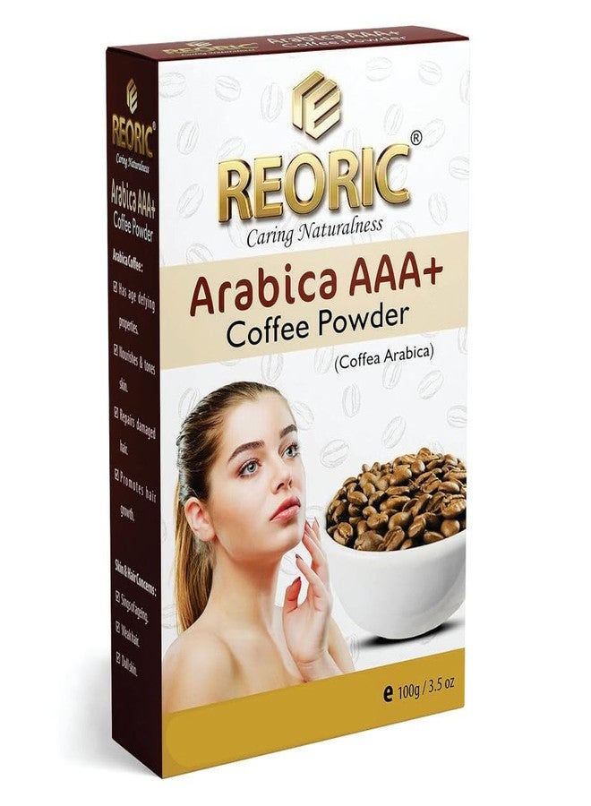 REORIC مسحوق قهوة ريورك للوجه والجسم | إزالة تان | العناية بالبشرة والشعر (أرابيكا A+++ خام، 100 جرام، عبوة من 1) - Image 1