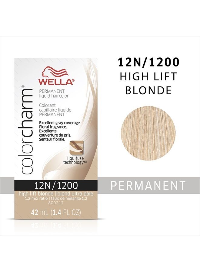 WELLA Color Charm صبغة شعر سائلة دائمة لتغطية الشيب، 12N أشقر، 1.42 أونصة سائلة - Image 2