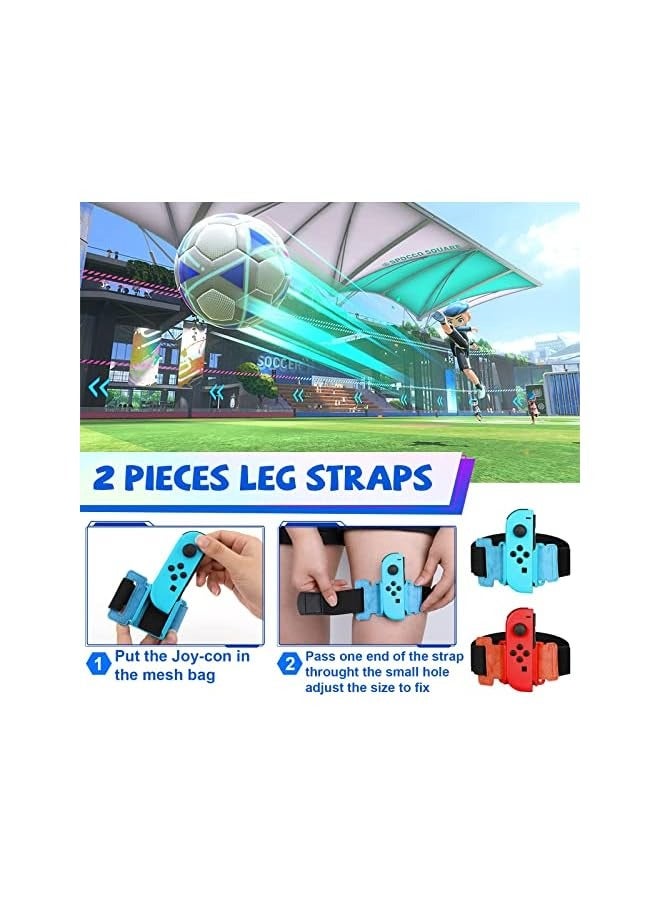 PROMASS 18 in 1 Switch Sport Games Accessories Bundle for Nintendo Switch Games, Family Bundle Accessory Kit with Tennis Racket Controller Grips Racing Wheel Bandage Golf Club Wheels Drum Stick Fishing Rod - Image 4