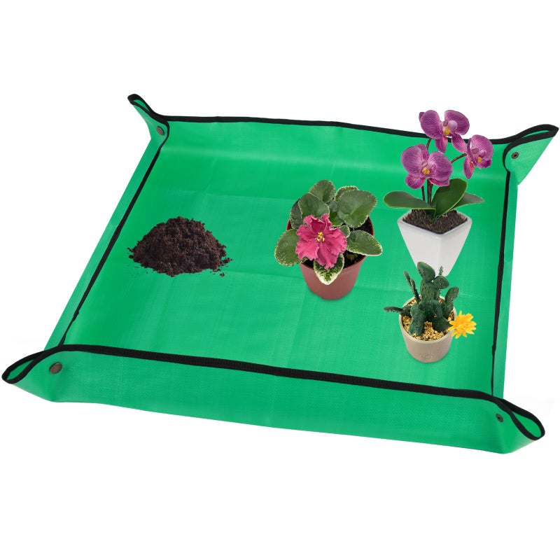 Azureblue 30" X 30" Large Plant Repotting Mat for Indoor Plants Potting Soil, Foldable Waterproof Plant Repotting/Potting Tray, Potting Mat for House Plants Succulents Gardening Tools Gifts for Gardener - Image 1
