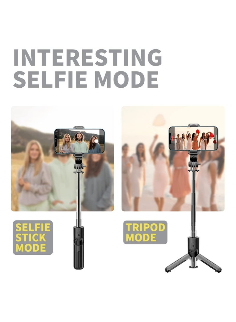 ELTRAZONE selfie stick Mini Fashion Selfie Stick Tripod Stand Multi-functional Compact Bluetooth Selfie Stick with Non-Slip Tripod, Compatible with Mi/Iphone/Oppo/Vivo/OnePlus/Samsung for Travel Online Class O - Image 5