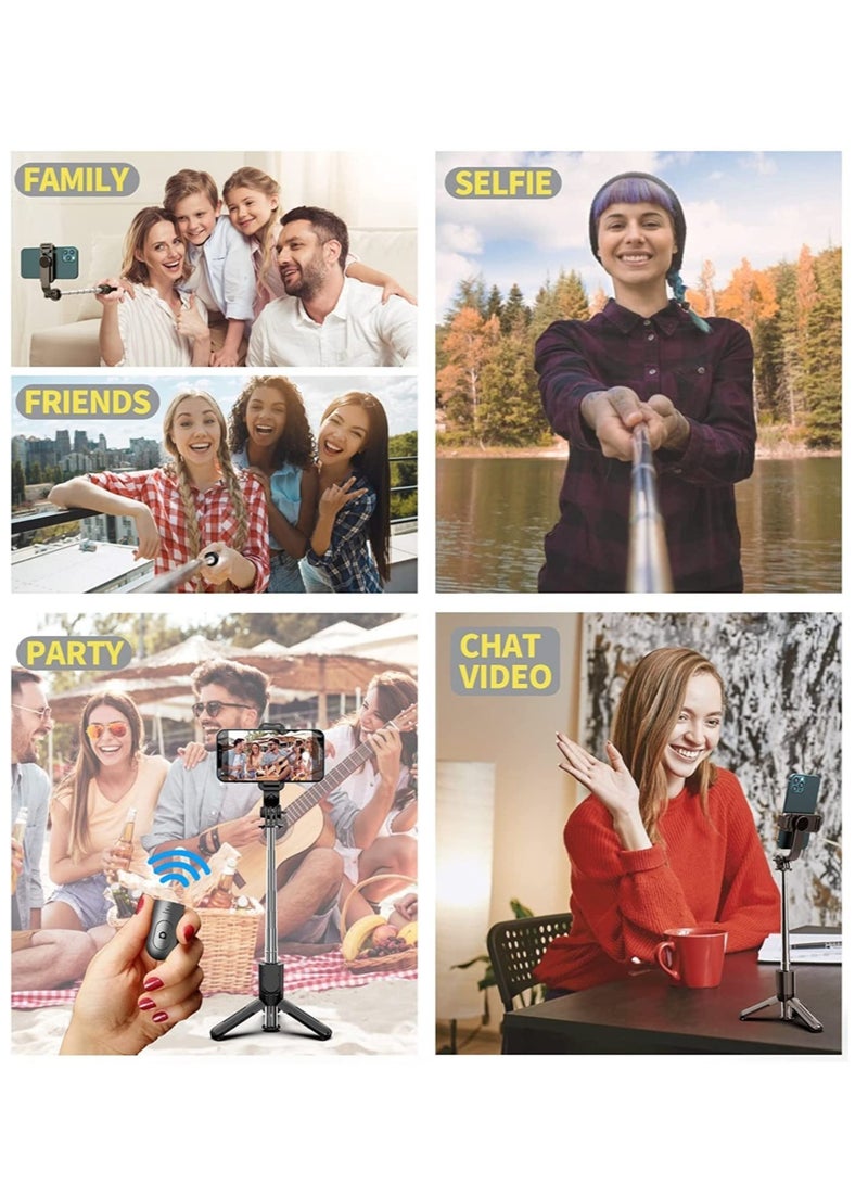 ELTRAZONE selfie stick Mini Fashion Selfie Stick Tripod Stand Multi-functional Compact Bluetooth Selfie Stick with Non-Slip Tripod, Compatible with Mi/Iphone/Oppo/Vivo/OnePlus/Samsung for Travel Online Class O - Image 4