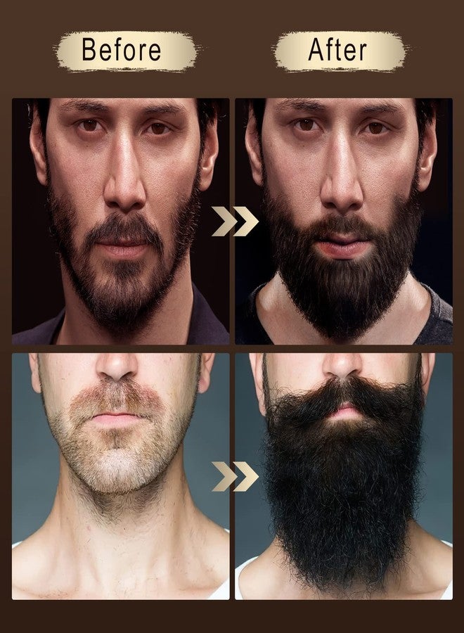 POP MODERN.C Beard Growth Kit Beard Grooming Kit 6pcs Beard Wash Shampoo Beard Oil Beard Balm Beard Comb Brush Scissors - Image 5