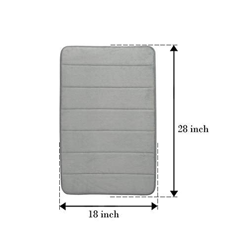 BEAR GRIPS Memory Foam Bathroom Door Mat, Non-Slip, Anti Skid, Ultra Soft, Super Water Absorption, Thick and Easy to Dry (Size: 45 X 70 cm, Color: Light Grey) - Pack of 1 - Image 2