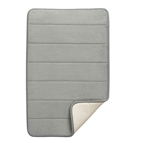 BEAR GRIPS Memory Foam Bathroom Door Mat, Non-Slip, Anti Skid, Ultra Soft, Super Water Absorption, Thick and Easy to Dry (Size: 45 X 70 cm, Color: Light Grey) - Pack of 1 - Image 1