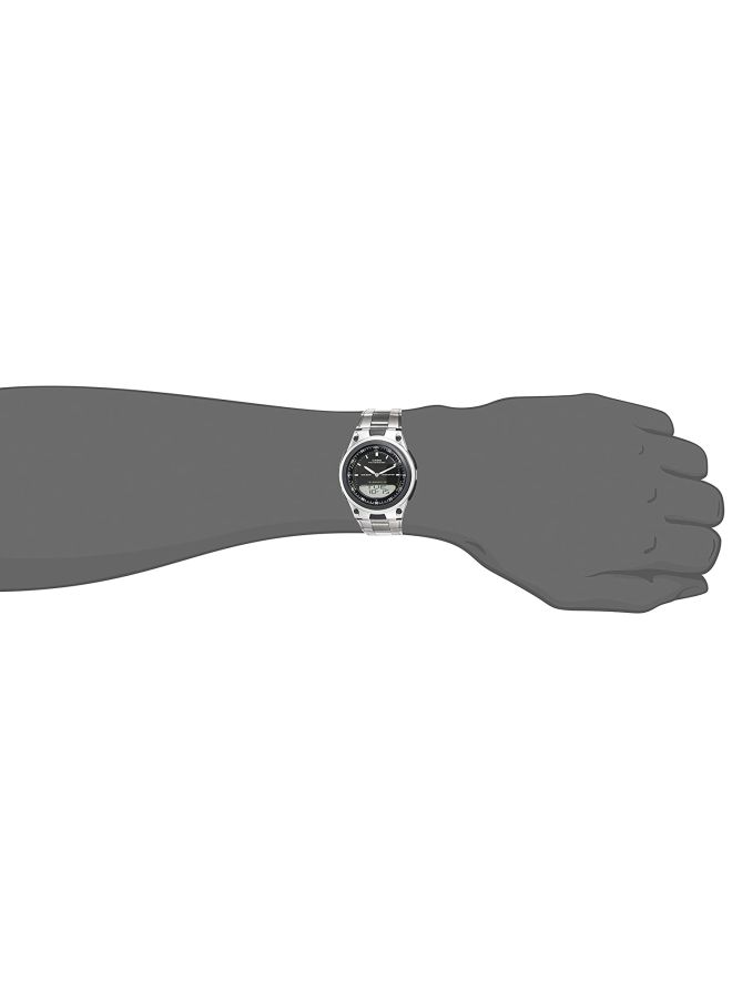 CASIO Men Illuminator Water Resistant Analog & Digital Watch AW-80D-1AVDF - 40 mm - Silver - Image 4