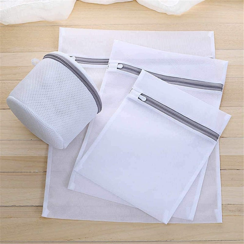 NHSK Enterprise NHSK ENTERPRISE Mesh laundry bags Washing Bag with zip lock use for home traveling camping Durable Delicates Bag for Washing Machine for Socks Bra Mask Underwear Travel Storage Bag4 pcs  - Image 1