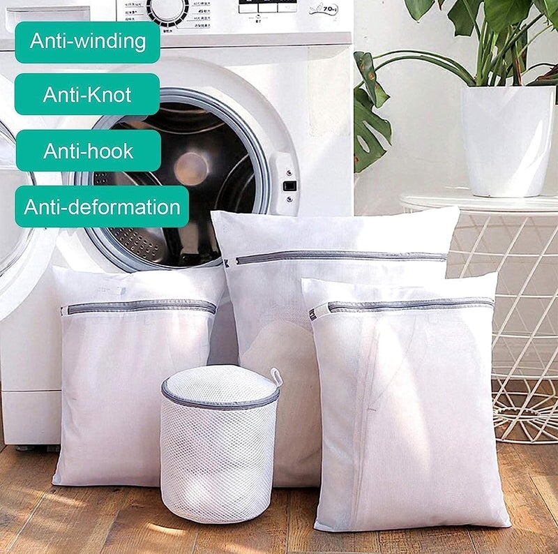 NHSK Enterprise NHSK ENTERPRISE Mesh laundry bags Washing Bag with zip lock use for home traveling camping Durable Delicates Bag for Washing Machine for Socks Bra Mask Underwear Travel Storage Bag4 pcs  - Image 5