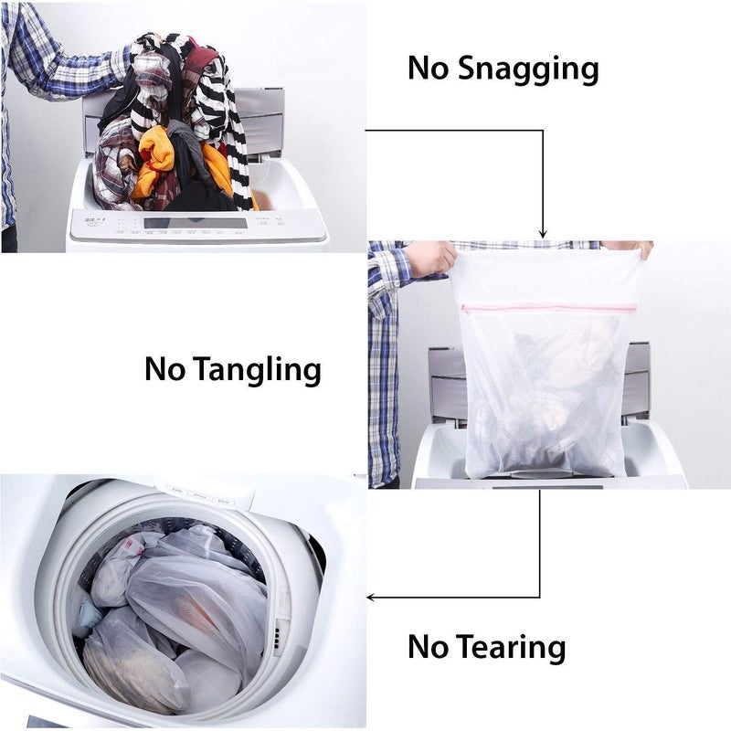 NHSK Enterprise NHSK ENTERPRISE Mesh laundry bags Washing Bag with zip lock use for home traveling camping Durable Delicates Bag for Washing Machine for Socks Bra Mask Underwear Travel Storage Bag4 pcs  - Image 4