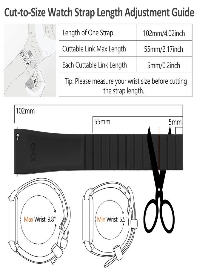 watchdives FKM Rubber Watch Strap, Cut to Size Fast Release Watch Band Soft Replacement Watchband with Milled Clasp for Men Women 18mm 19mm 20mm 21mm 22mm (Yellow, 20mm) - Image 4