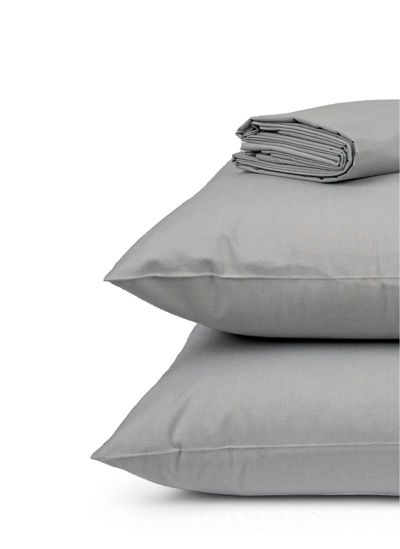 Home of linens طقم ملاءات مسطحة رمادي 180×260  - Image 3