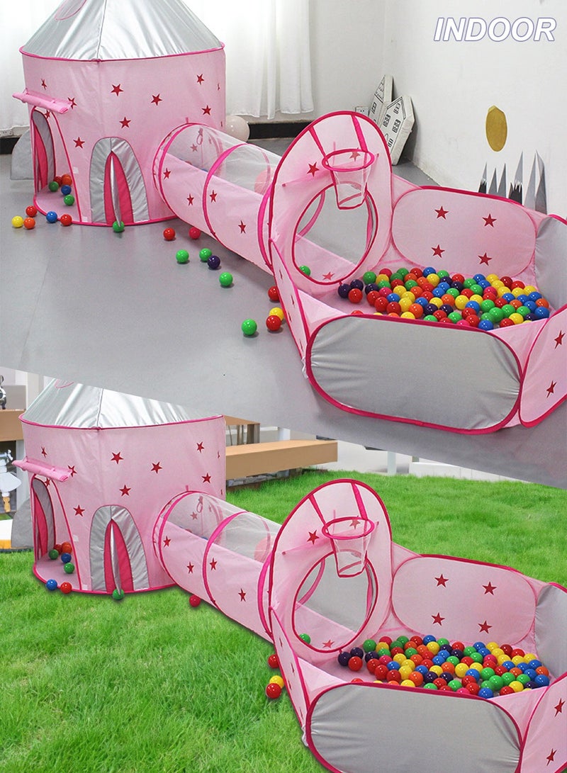 MaBaby 3pc Kids Play Tent  with Ball Pit, Crawl Tunnel, Princess Tents for Toddlers, Baby Space World Playhouse Toys, Boys Indoor& Outdoor Play House, Perfect Kid’s Gifts - Image 3