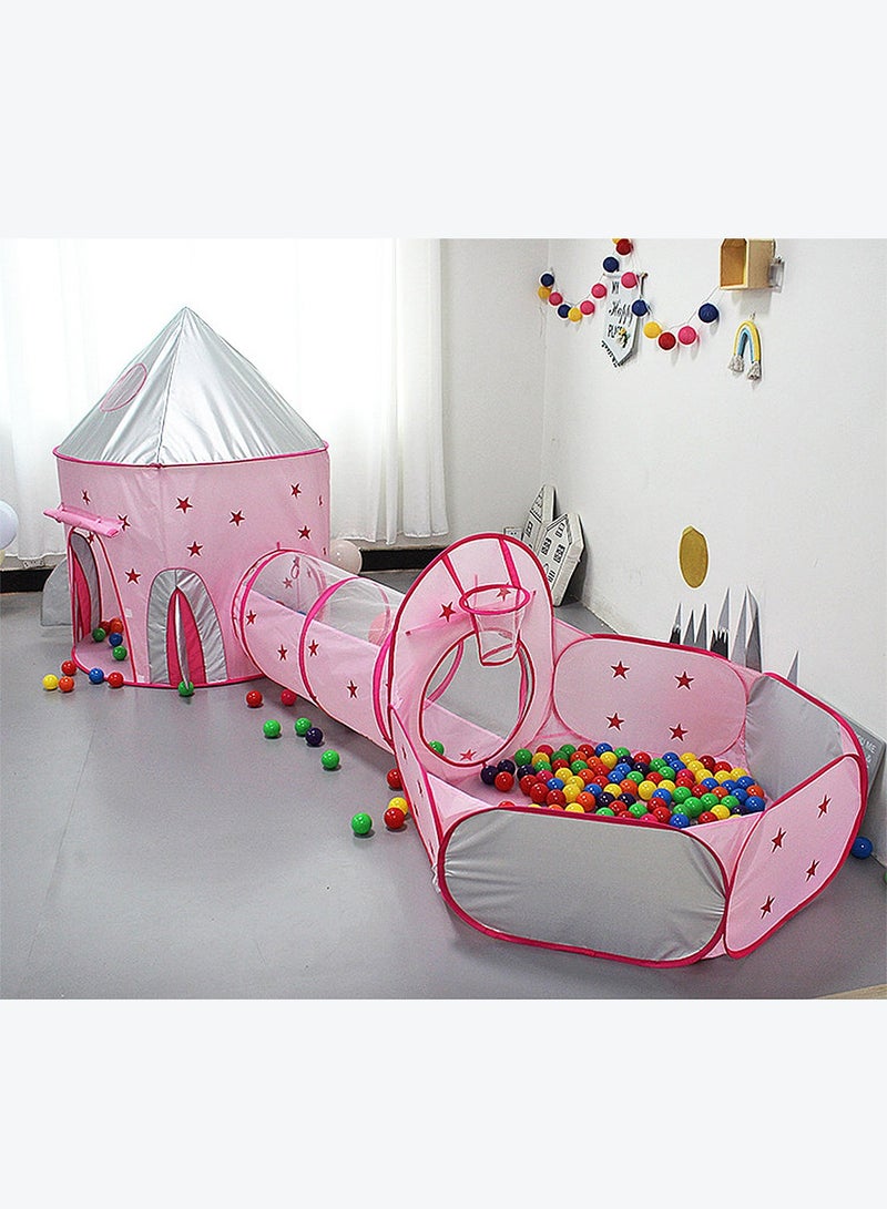 MaBaby 3pc Kids Play Tent  with Ball Pit, Crawl Tunnel, Princess Tents for Toddlers, Baby Space World Playhouse Toys, Boys Indoor& Outdoor Play House, Perfect Kid’s Gifts - Image 4