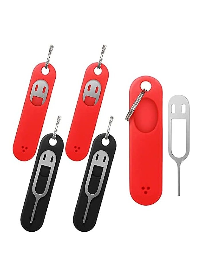 بروماس 4 قطع أداة إزالة بطاقة SIM، مزيل شريحة الهاتف، دبوس بطاقة شريحة فتح القفل، فتاحة إبرة مناسبة لجميع هواتف iPhone وSamsung والهواتف الذكية الأخرى، مع سلسلة مفاتيح قابلة للإزالة - Image 1