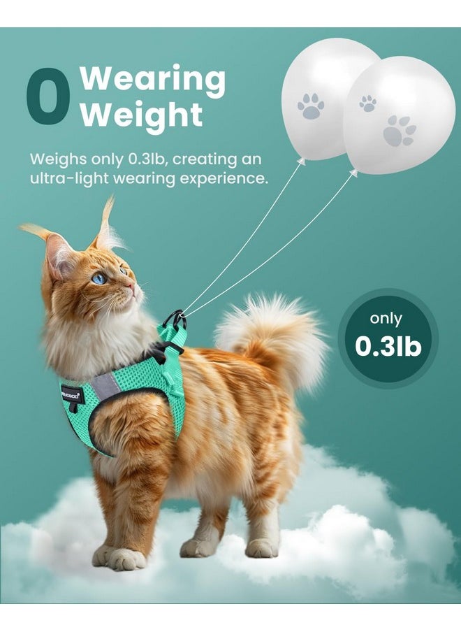 FAYOGOO - FAYOGOO Cat Harness and Leash Set | Upgrade Step-in Escape Proof Harness | Lightweight Soft Vest, No-Choke Design for Walking, Travel, Camping (Green) - Image 1