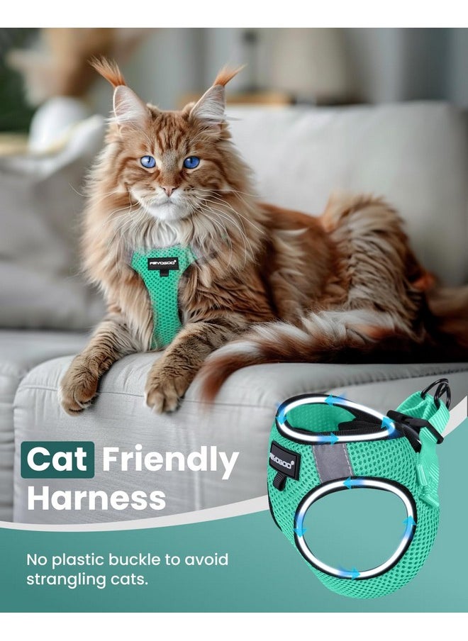FAYOGOO - FAYOGOO Cat Harness and Leash Set | Upgrade Step-in Escape Proof Harness | Lightweight Soft Vest, No-Choke Design for Walking, Travel, Camping (Green) - Image 1