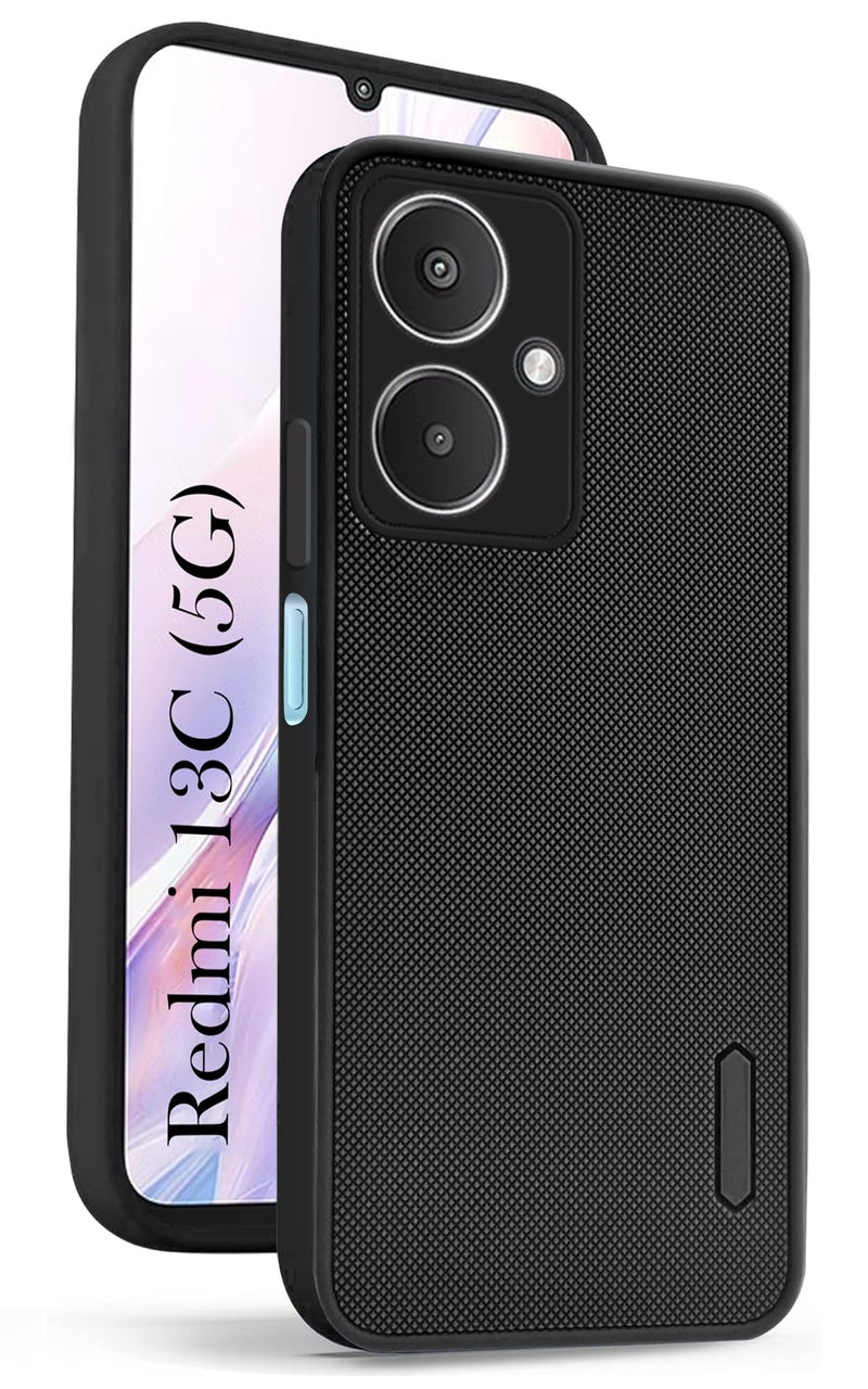 Jkobi Silicone Back Cover Case for Redmi 13C 5G (Textured Grip Design | Camera Protection | Slim and Light Weight | Soft Touch and Feel | Black) - Image 1