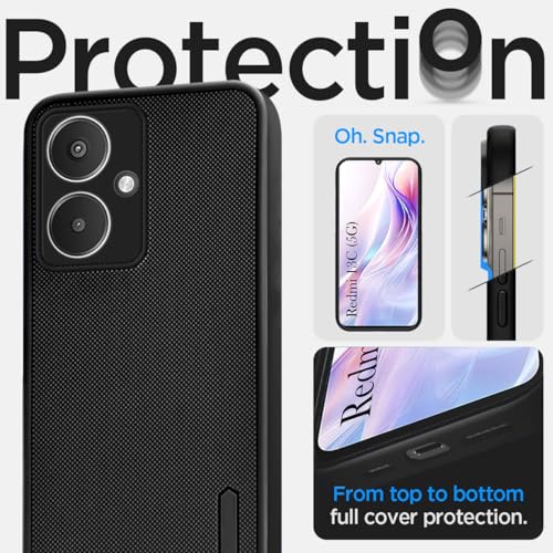 Jkobi Silicone Back Cover Case for Redmi 13C 5G (Textured Grip Design | Camera Protection | Slim and Light Weight | Soft Touch and Feel | Black) - Image 2